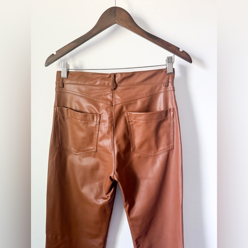 Zara Brown Faux Leather Pants - Picture 9 of 13